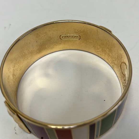 Coach Legacy Beaded Multicolor Enamel Bangle Bracelet - Picture 5 of 7